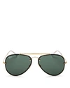 Ray Ban Sunglasses Unisex Blaze Aviator - Gold Frame Green Lenses 58-13 In Gold