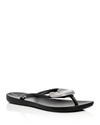 Ipanema Women's Wave Heart Flip-flops In Black/silver