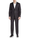 Hickey Freeman Classic B Fit Solid Loro Piana Wool Suit In Charcoal