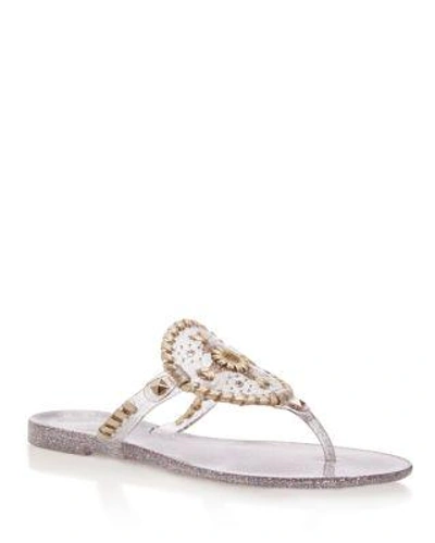 Jack Rogers Sparkle Georgica Jelly Thong Sandals In Multi Jelly