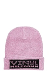 Alexander Wang Purple 'vinyl Meltdown' Beanie In Black