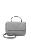 KARL LAGERFELD QUILTED LEATHER SATCHEL,0400095553143