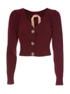 N°21 NO21 EMBELLISHED CROPPED CARDIGAN,A044 7081 4469 MARRONE SCURO