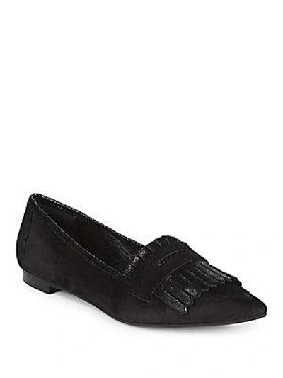 Saks Fifth Avenue Kiltie Fringed Flat Loafers In Black