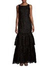 ADRIANNA PAPELL Tiered Embroidered Dress,0400095785321
