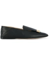 Sergio Rossi Square Toe Slippers In Black