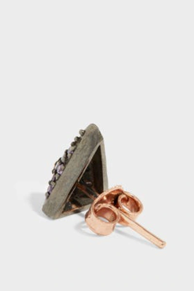 Maha Lozi On The Edge Rose Gold-plated Crystal Earrings In Black