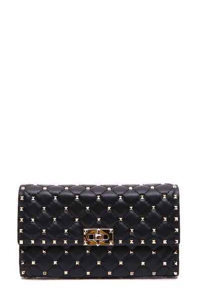 Valentino Garavani Rockstud Matelasse Quilted Leather Crossbody Bag In Nero