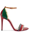 GUCCI LEATHER SANDAL WITH CRYSTALS,4939370B75012473170