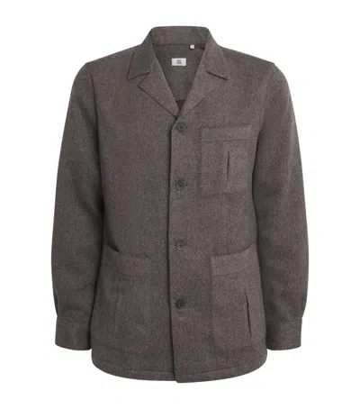 100hands Cashmere Herringbone Jacket In Brown
