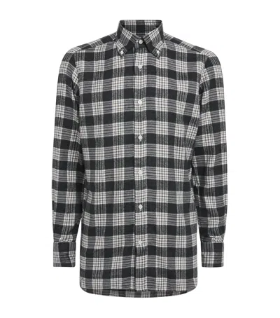 100hands Cotton Flannel Check Shirt In Grey