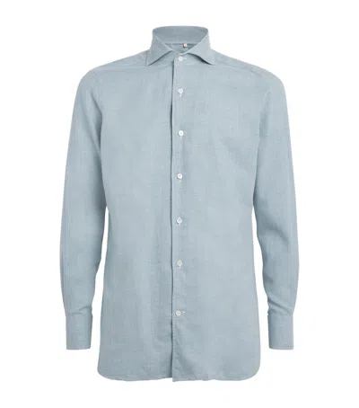 100hands Cotton Flannel Shirt In Blue