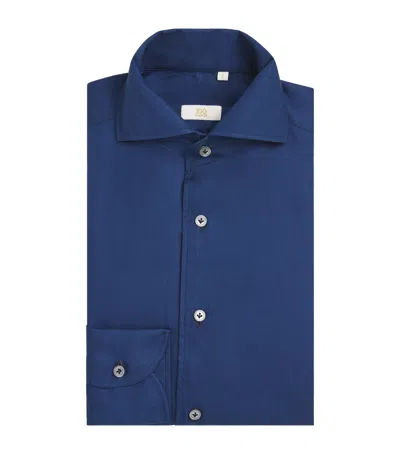 100hands Cotton Herringbone Shirt In Blue