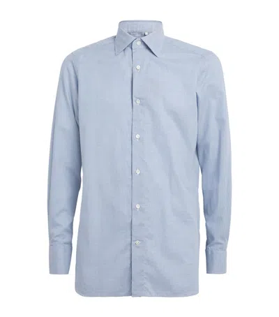 100hands Cotton Houndstooth Shirt In Blue