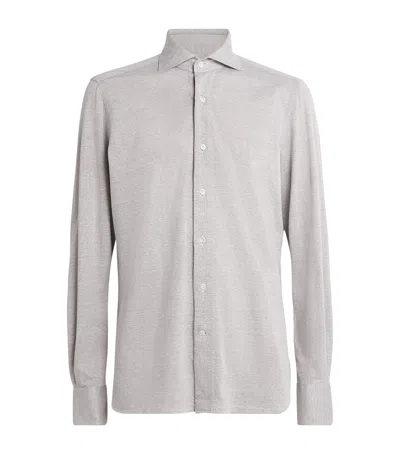 100hands Cotton-linen Jersey Shirt In Beige