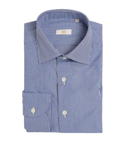 100hands Cotton Pinstripe Shirt In Navy