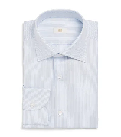 100hands Cotton Twisted Stripe Shirt In Blue