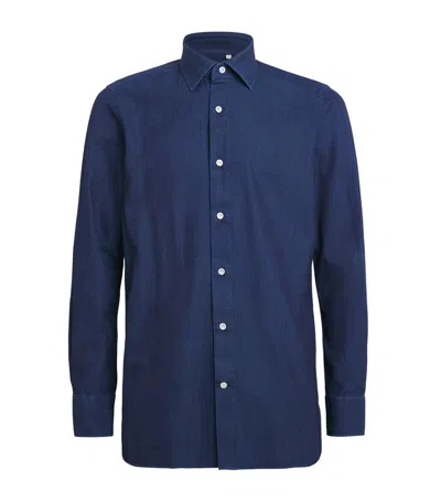 100hands Denim Washed Shirt In Blue