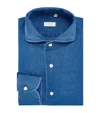 100hands Japanese Indigo Denim Shirt In Blue