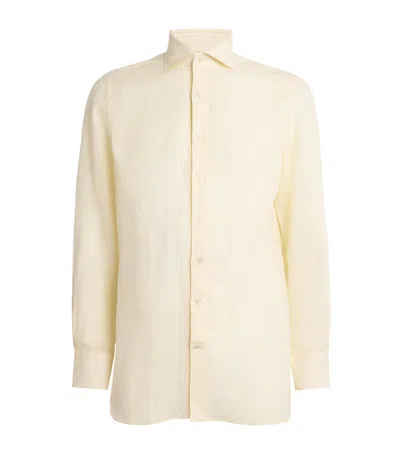 100hands Linen Collared Shirt In Yellow