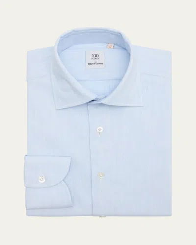 100hands Men's Cotton Spread-collar Dress Shirt