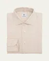 100hands Men's Linen Spread-collar Dress Shirt