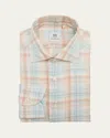 100hands Men's Linen Vintage Check Sport Shirt