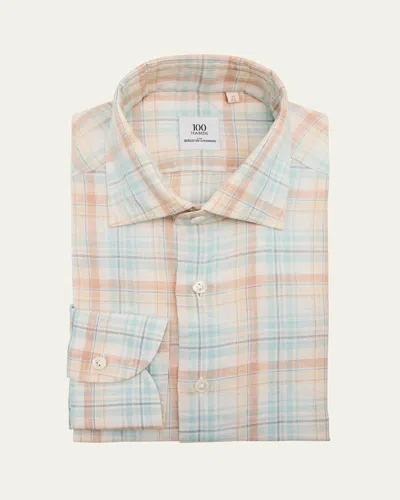 100hands Men's Linen Vintage Check Sport Shirt In Mltpat