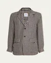 100hands Men's Wool And Silk Houndstooth Shirt Jacket