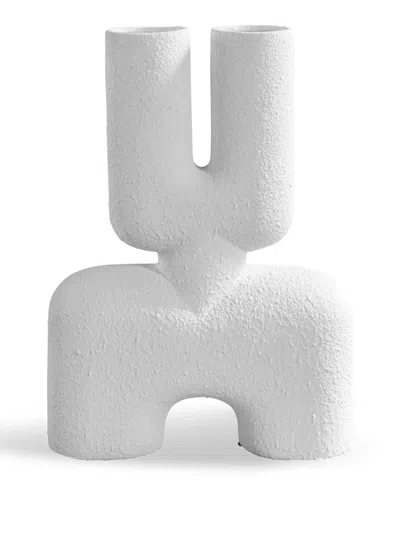 101 Copenhagen Medium Cobra Double Vase (47cm X 10cm) In White