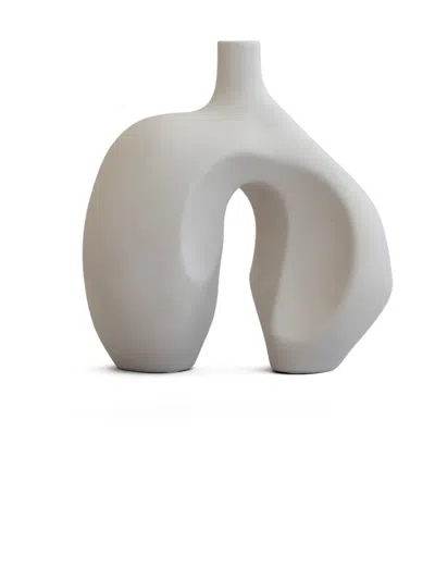 101 Copenhagen Small Ni Abstract-shape Vase (30cm X 22cm) In White