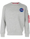 Alpha Industries Nasa Sweatshirt In Grey