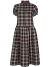 SHRIMPS Effie tartan short sleeve dress,EFDR87BL4SH12440037