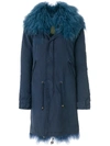 MR & MRS ITALY MR & MRS ITALY TRIMMED HOOD MIDI PARKA - BLUE,PK397SC7112457490