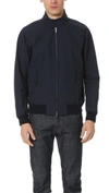 Baracuta Mens G9 Suede Harrington Jacket In Navy