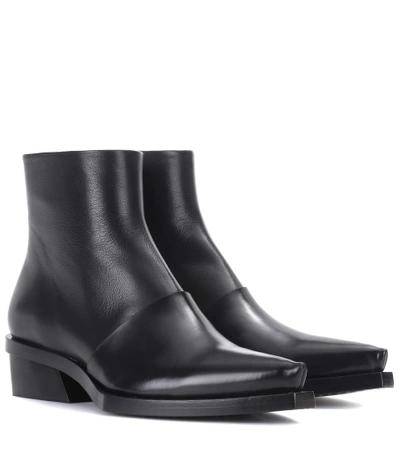 Proenza Schouler 30mm Layered Brushed Leather Boots In Black