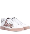 DOLCE & GABBANA EMBELLISHED LEATHER trainers,P00284210-10