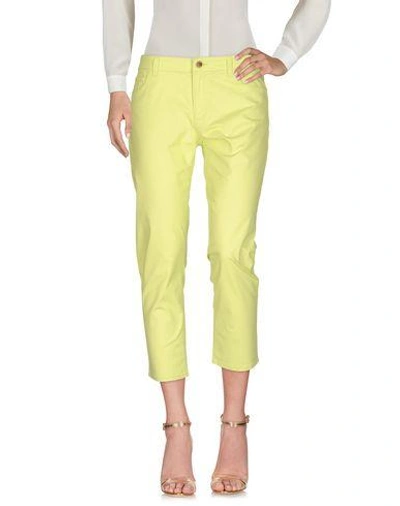 Armani Jeans Cropped Trousers & Culottes In Acid Green