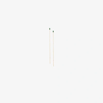 LIZZIE MANDLER FINE JEWELRY 18K YELLOW GOLD FLOATING THREAD EMERALD EARRINGS,E420FLOATINGTHREAD11798012