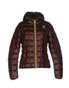 K-way Down Jackets In Cocoa