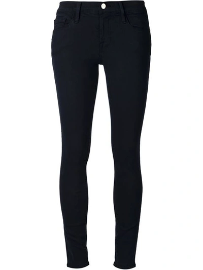 Frame Le Colour Cropped Mid-rise Skinny Jeans In Black