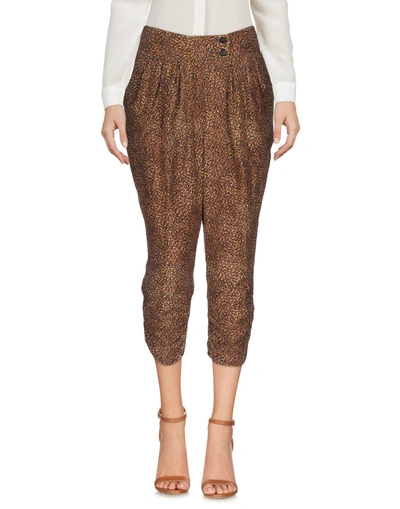 True Royal Cropped Trousers & Culottes In Beige