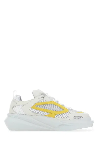 1017 Alyx 9 Sm Two-tone Leather Hiking Sneakers In White