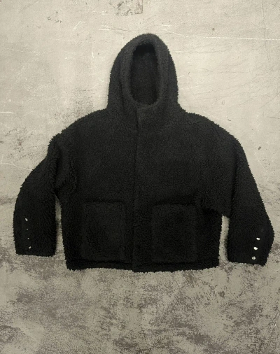Pre-owned 1017 Alyx 9sm X Alyx Polar Fleece Technical Hooded Utility Jacket In Black