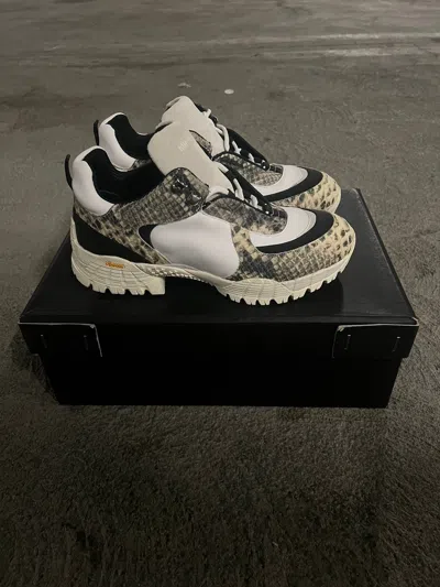 Pre-owned 1017 Alyx 9sm X Alyx Roa Snakeskin Low Boot Ss19 In White