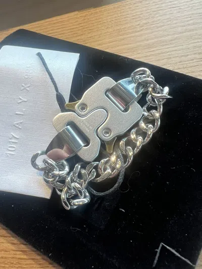 Pre-owned 1017 Alyx 9sm X Alyx Rollercoaster Buckle Chain Bracelet In Silver