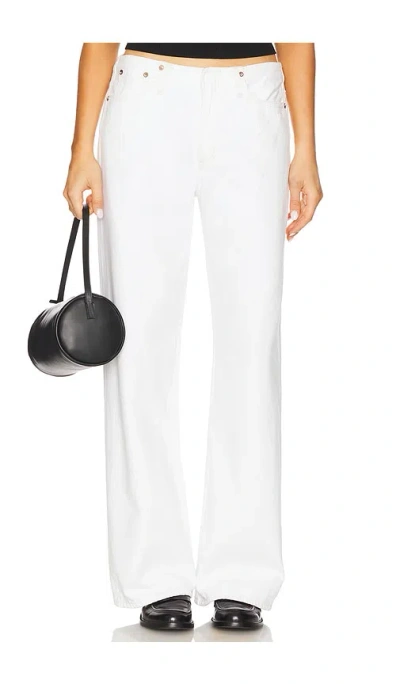 Agolde Womens Fortune Cookie (natural) 90's Straight-leg Mid-rise Cropped Denim Jeans In White