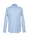 Bagutta Solid Color Shirt In Sky Blue