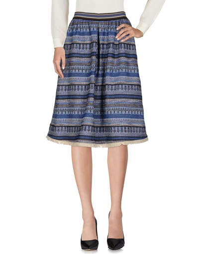 Aglini Knee Length Skirts In Blue