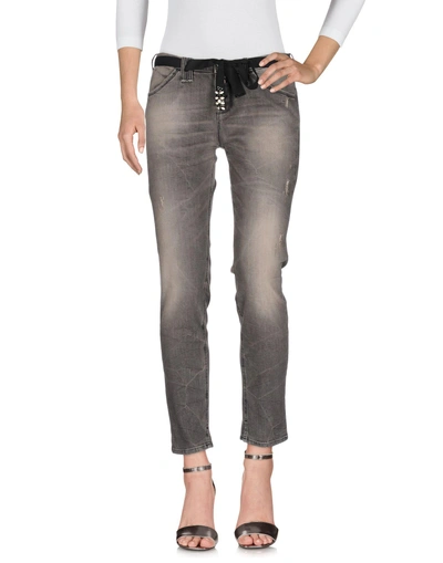 Twinset Denim Trousers In Lead